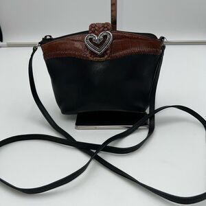 Brighton Vintage Crossbody Bag with Braided Leather (see pics and description )